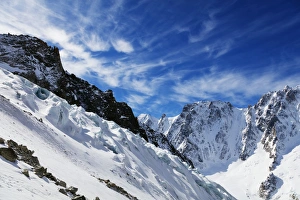 Jagged Prints: Argentiere Glacier, Chamonix, Rhone Alpes, Haute Savoie, French Alps, France, Europe