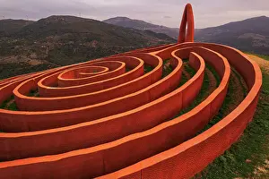 Art Installation Prints: Ariadne's Labyrinth, art installation on top of a hill in the municipality of Castel del Lucio