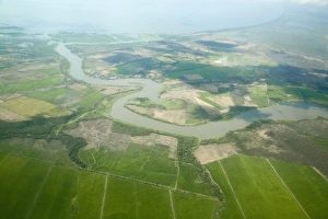Arial view of countryside near Managua, Nicaragua, Central America