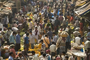 Crowded Prints: Armenia Ghat market, Kolkata (Calcutta), West Bengal, India, Asia