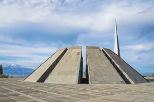 Paving Stone Prints: Armenian Genocide Memorial, Tsitsernakaberd, Yerevan, Armenia, Caucasus, Asia