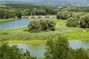 Arezzo Prints: Arno River at Ponte Buriano (Burianos Bridge) dating from 1277 AD