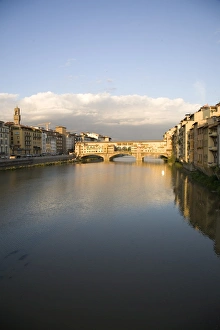 Arno Prints: The Arno River and Ponte Vecchio at sunset, Florence, Tuscany, Italy, Europe