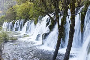 Sichuan Province Prints: Arrow Bamboo Lake Waterfalls, Jiuzhaigou National Park, UNESCO World Heritage Site