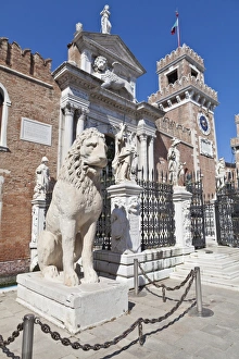 Lions Prints: Arsenale, part of the citys fortifications, now the naval museum, Venice