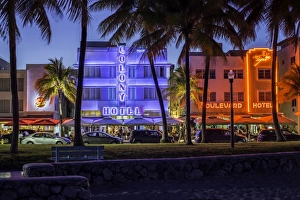 Art deco district, Ocean Drive, South Beach, Miami Beach, Miami, Florida, United States of America