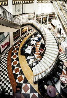 Curved Prints: Art Deco interior of Quartier 206 Shopping Centre, Friedrichstrasse, Berlin, Germany