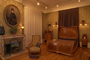 Art Nouveau Prints: Art Nouveau bedroom interior in the Musee de l Ecole de Nancy, Nancy
