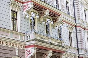 Riga Gallery: Art Nouveau style architecture locally known as Jugendstil, Riga, Latvia, Europe