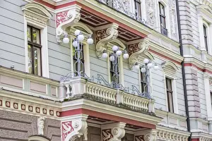 Art Nouveau Prints: Art Nouveau style architecture locally known as Jugendstil, Riga, Latvia, Europe