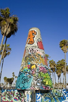 Art Walls, legal graffiti, on Venice Beach, Los Angeles, California, United States of America