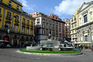 Trieste Prints: Artichoke fountain, Trieste and Trento square, Naples, Campania, Italy, Europe