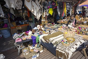 Souvenirs Prints: Artisania market, Delcahue, Island of Chiloe, Chile, South America