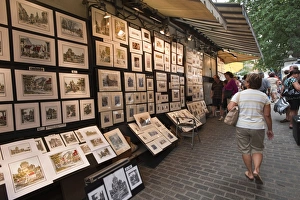 Quebec Prints: Artists displays along Rue du Tresor, Quebec City, Quebec, Canada, North America