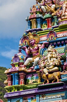 Typically Indian Prints: The Arul Mihu Navasakthi Vinayagar Hindu Temple, Victoria, Mahe, Republic of Seychelles