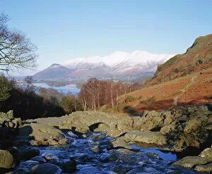Cumbria Gallery: Ashness Bridge, Skiddaw in the background, Lake District National Park