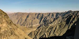 Awe Inspiring Prints: Asir Plateau, with descending road from Abha to Mecca