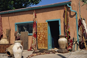 Santa Fe Prints: Assorted ethnic items on display outside shop