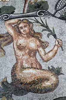 Images Dated 17th December 2009: Astral sign of Virgo in mosaic in Galleria Umberto, Naples, Campania, Italy, Europe