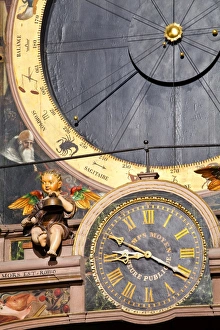 Clock Face Prints: The astronomical clock inside Strasbourg cathedral