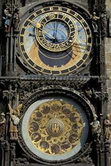 Astronomical clock, Town Hall, Old Town Square, Prague, UNESCO World Heritage Site