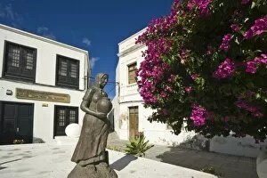 Asuncion de la Virgen statue by the Canarian artist Lujan Perez in the main square of Haria in the Valley of a Thousand