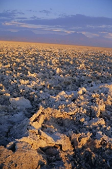Atacama Prints: Atacama salt flats at sunset, Salar de Atacama, northern area, Chile, South America