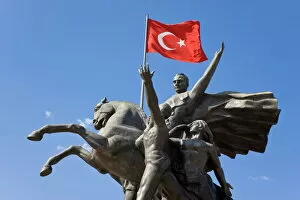 Images Dated 11th June 2008: Ataturk statue in the Old Town of Antalya, Anatolia, Turkey, Asia Minor, Eurasia