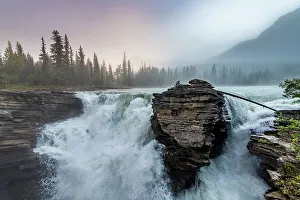 Waterfalls Prints: Athabasca Falls at sunrise, Glacier Parkway
