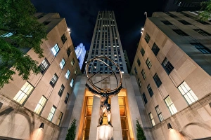 Art Deco Prints: Atlas Statue, Rockerfeller Centre, New York City, United States of America, North America
