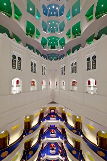 Atrium of the Burj Al Arab Hotel, Dubai, United Arab Emirates, Middle East