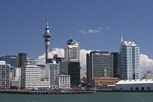 Observation Tower Prints: Auckland Sky Tower and city skyline, North Island, New Zealand, Pacific