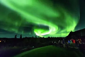 Glowing Prints: Aura Borealis (Northern lights) in Denali Wilderness National Park, Alaska, United
