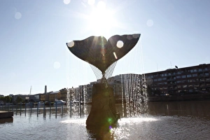 Turku Prints: Aura River, Whales Fin fountain, Turku, Western Finland, Finland, Scandinavia