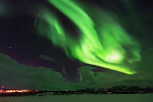 Glowing Gallery: Aurora borealis (Northern Lights), Abisko, Lapland, Arctic Circle, Sweden, Scandinavia