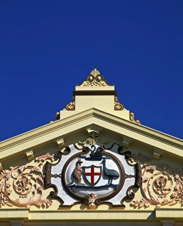 Coats Of Arms Prints: The Australian emblem on the pediment of a building in Kalgoorlie, Western Australia