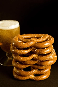 Beer Prints: Austrian prezels, salted biscuits and beer, Austria, Europe