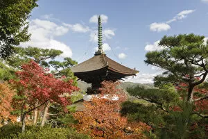 Kyoto Gallery: Autumn color in Jojakko-ji Temple in Arashiyama, Kyoto, Japan, Asia