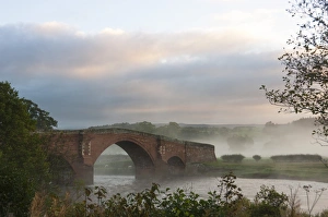 Autumn, early morning, Eden Bridge, Lazonby, Eden Valley, Cumbria, England, United Kingdom, Europe