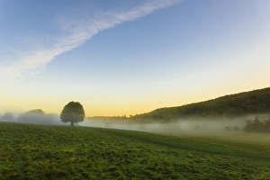 Chesterfield Prints: Autumn (fall) morning mists, distant moors