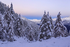 The autumn snowy landscape, Casera Lake, Livrio Valley, Orobie Alps, Valtellina, Lombardy