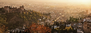 Granada Prints: Autumnal panorama of The Alhambra
