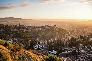 Granada Prints: Autumnal panorama of The Alhambra