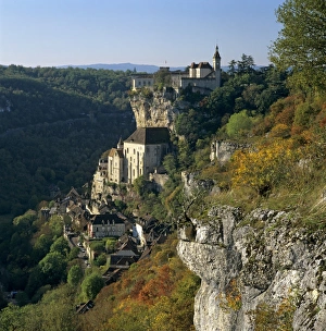 Rocamadour Prints: Autumnal view, Rocamadour, Lot, Midi-Pyrenees, France, Europe