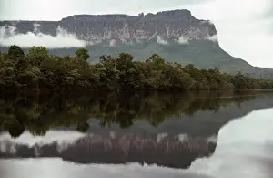 Venezuela Prints: Auyantepui (Auyantepuy) (Devils Mountain) from Carrao River, Canaima National Park