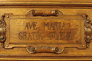 Saints Prints: Ave Maria Gratia Plena, reredos, Sainte-Marie des Batignolles church, Paris, France
