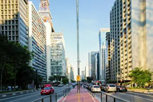 Brazil Prints: Avenida Paulista, the most famous street in Sao Paulo, Brazil, South America