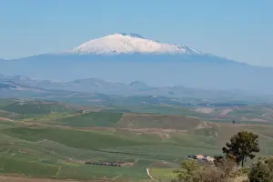 The awe inspiring Mount Etna, UNESCO World Heritage Site and Europes tallest active volcano
