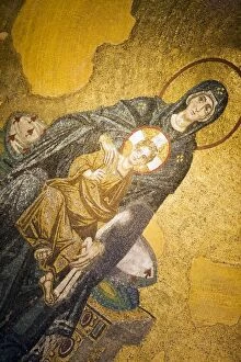 Images Dated 11th April 2008: Aya Sofya (Hagia Sophia), Byzantine mosaic of Virgin Mary with infant Jesus