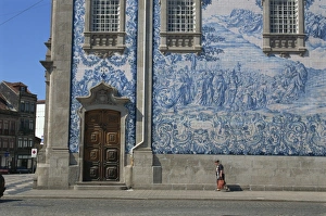 Azulejos Prints: Azulejo panel on Carmo church, Oporto, Portugal, Europe